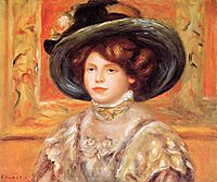 Young Woman in a Blue Hat, c.1900, renoir