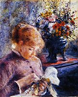 Young Woman Sewing, c.1879, renoir