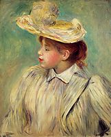 Young Woman in a Straw Hat, renoir