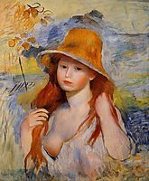 Young Woman in a Straw Hat, 1884, renoir