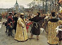 Arrival tsars Piotr and Ioann, 1900, repin