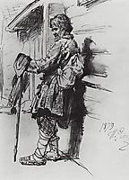 A beggar with a bag, 1879, repin