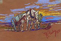 Carrying Horse  , 1892, repin