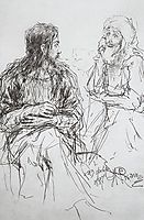 Christ and Nicodemus, 1887, repin