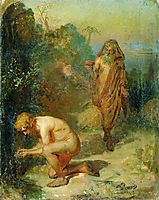 Diogenes and the boy, 1867, repin
