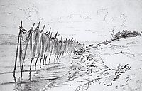 Fishing nets. Shiryaevo., 1870, repin
