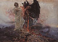 Follow me, Satan, 1895, repin