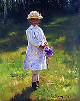 Girl with Flowers. Daughter of the Artist., 1878, repin