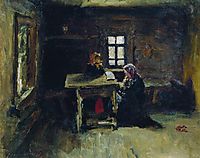 In the hut, 1878, repin