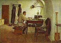 Leo Tolstoy in His Study, 1891, repin