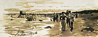 On the seashore, 1904, repin