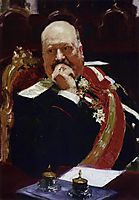 Portrait of  Vice Minister of the Interior, cavalry general and member of State Council, Count Aleksey Pavlovich Ignatiev (Study), 1902, repin