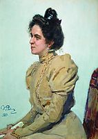 Portrait of actress Lyubov Sazonova-Shuvalova, 1899, repin