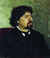 Portrait of the Artist Vasily Surikov, 1885, repin