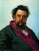 Portrait of the Composer Modest Musorgsky, 1881, repin