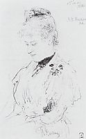 Portrait of L.N. Yakovleva, 1888, repin