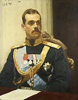 Portrait of member of State Council Grand Prince Mikhail Aleksandrovich Romanov. Study., 1901, repin