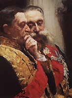 Portrait of members of State Council Ivan Logginovich Goremykin and Nikolai Nikolayevich Gerard. Study., 1903, repin