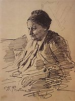 Portrait of T.S. Repina, mother of the artist, repin