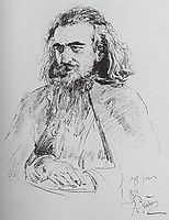 Portrait of Vladimir Sergeyevich Solovyov, 1891, repin