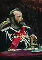 Portrait of War Minister, infantry general and member of State Council State Aleksei Nikolayevich Kuropatkin, 1903, repin