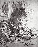 Reading (Portrait of Natalia B. Nordman), 1901, repin