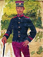 The young soldier. Parisian style, repin
