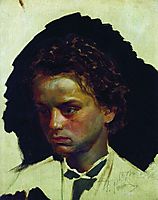 Youth portrait of sculptor Ilya Yakovlevich Ginzburg, 1871, repin
