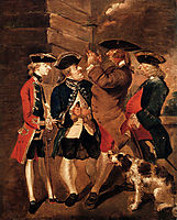 Portrait of Charles Turner, Sir William Lowther, Joseph Leeson and Monsieur Huet, reynolds