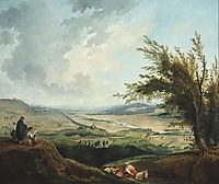 An extensive landscape near Paris, 1781, robert