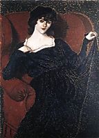 Zorka Bányai in a Black Dress, 1911, ronai