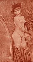 Coquette in front of a mirror, rops