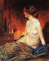 By the Fireside, 1910, rose