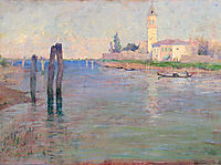 The Gondolier, Venice, 1894, rose