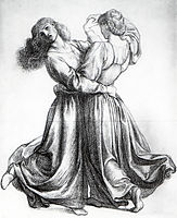 The Bower Meadow Study (Study of Dancing Girls), 1872, rossetti