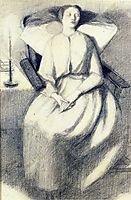Elizabeth Siddal Seated in a Chair, 1860, rossetti
