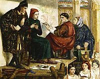 Giotto Painting the Portrait of Dante, 1852, rossetti