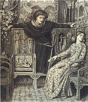 Hamlet and Ophelia, 1858, rossetti