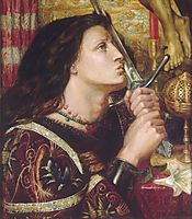 Joan of Arc Kisses the Sword of Liberation, 1863, rossetti