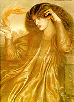 La Donna della Fiamma, The Lady of the Flame, 1870, rossetti