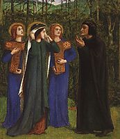 The Meeting of Dante and Beatrice in Paradise, 1853-1854, rossetti