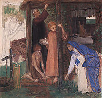 The Passover in the Holy Family: Gathering Bitter Herbs, 1855-1856, rossetti