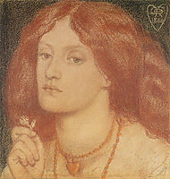 Regina Cordium or The Queen of Hearts, rossetti