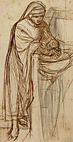 Sketch For Dante At Verona, With A Preliminary Study For The Principal Figure, rossetti