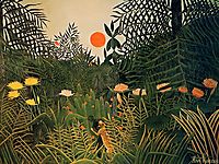 Negro Attacked by a Jaguar, 1910, rousseau