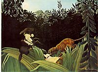 Scout Attacked by a Tiger, 1904, rousseau
