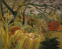 Surprise ! Or Tiger in a Tropical Storm, 1891, rousseau
