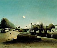 A View of the Ile Saint Louis from Port Saint Nicolas Evening , c.1888, rousseau