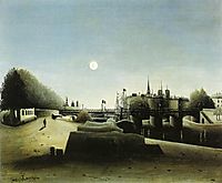 View of the Ile Saint-Louis seen from the Port Saint-Nicolas. , 1888, rousseau