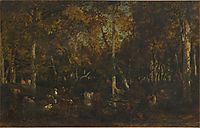 Inside the forest grove at Vieux Dormoir du Bas-Bréau (Fontainebleau forest), 1867, rousseautheodore